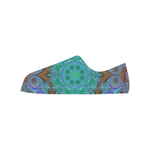 fractal pattern 1 Men's Classic Canvas Shoes/Large Size (Model 018)