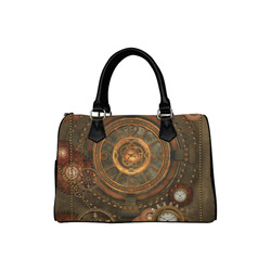 Steampunk, wonderful vintage clocks and gears Boston Handbag (Model 1621)