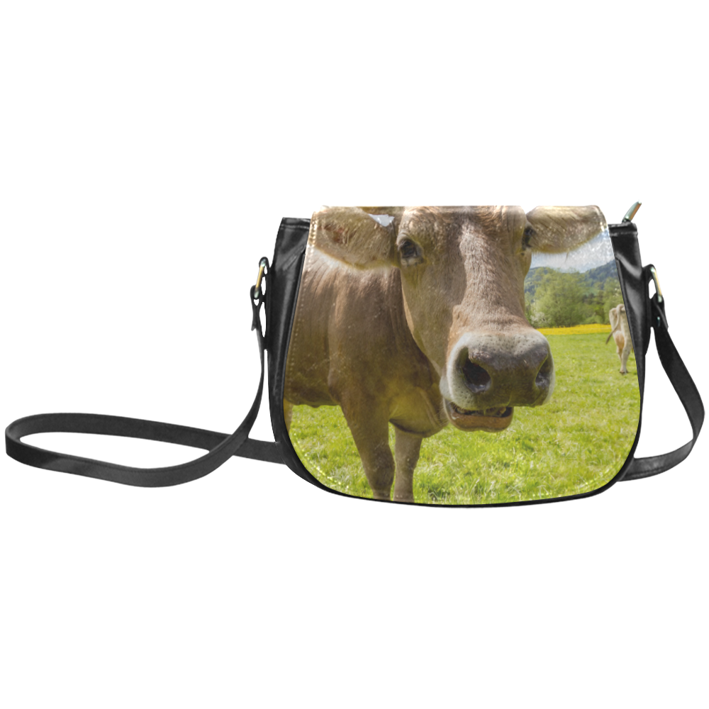 Photography Pretty Blond Cow On Grass Classic Saddle Bag/Small (Model 1648)