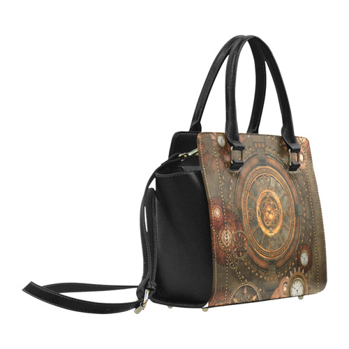 Steampunk, wonderful vintage clocks and gears Classic Shoulder Handbag (Model 1653)