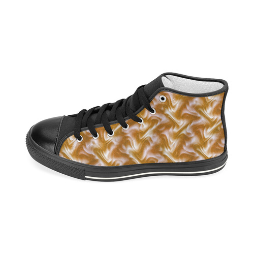 Chocolate Silk Rumple - Jera Nour Women's Classic High Top Canvas Shoes (Model 017)