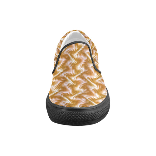 Chocolate Silk Rumple - Jera Nour Women's Unusual Slip-on Canvas Shoes (Model 019)