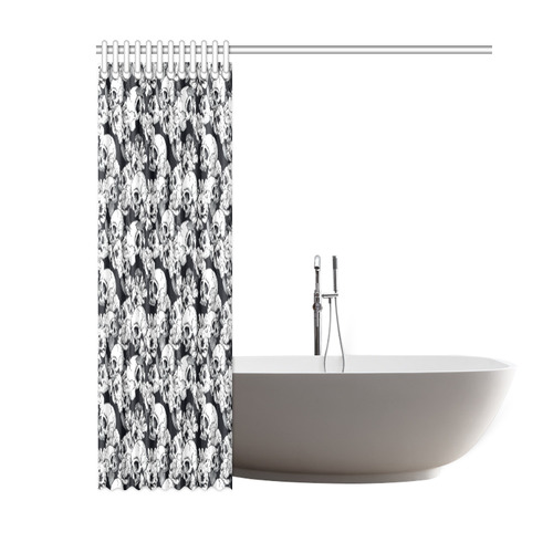 skull pattern, black and white Shower Curtain 60"x72"