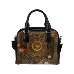 Steampunk, wonderful vintage clocks and gears Shoulder Handbag (Model 1634)