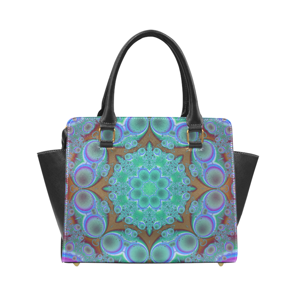 fractal pattern 1 Rivet Shoulder Handbag (Model 1645)