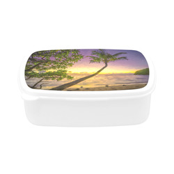 Painting tropical sunset beach with palms Children's Lunch Box