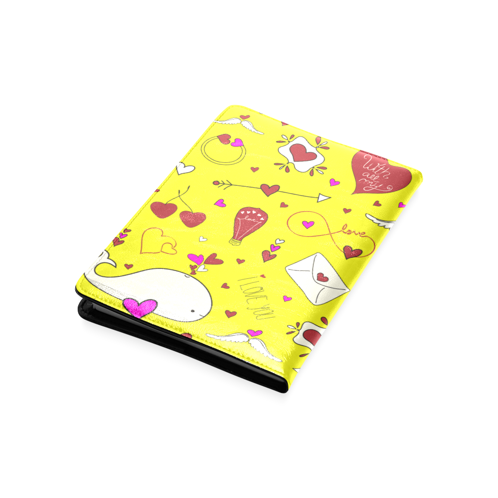 Valentine's Day LOVE HEARTS pattern red pink Custom NoteBook A5