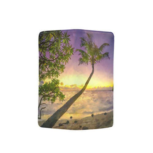 Painting tropical sunset beach with palms Men's Clutch Purse （Model 1638）