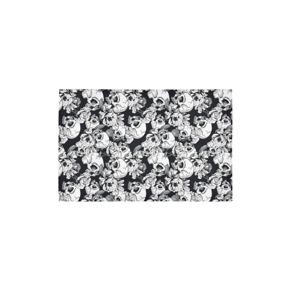 skull pattern, black and white Area Rug 2'7"x 1'8‘’