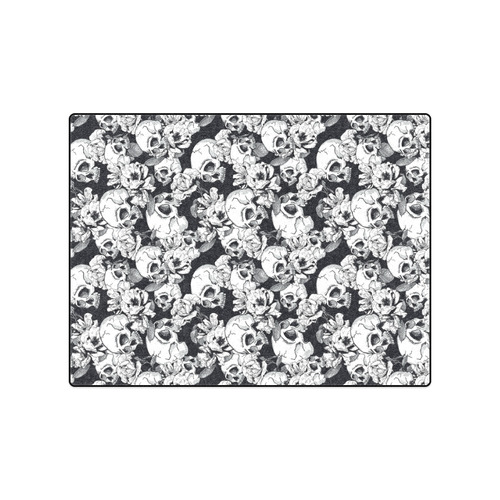 skull pattern, black and white Blanket 50"x60"