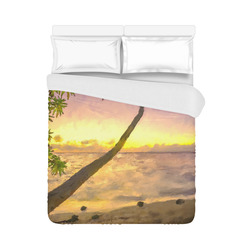 Painting tropical sunset beach with palms Duvet Cover 86"x70" ( All-over-print)