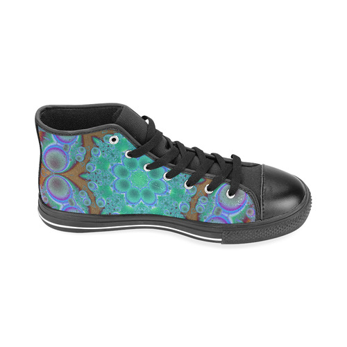 fractal pattern 1 Men’s Classic High Top Canvas Shoes /Large Size (Model 017)