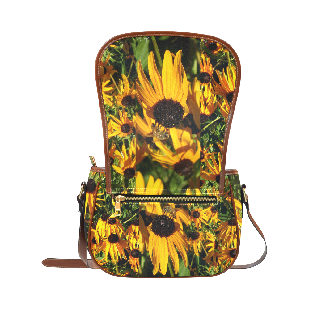 Black-eyed Susans 3X Saddle Bag/Small (Model 1649) Full Customization