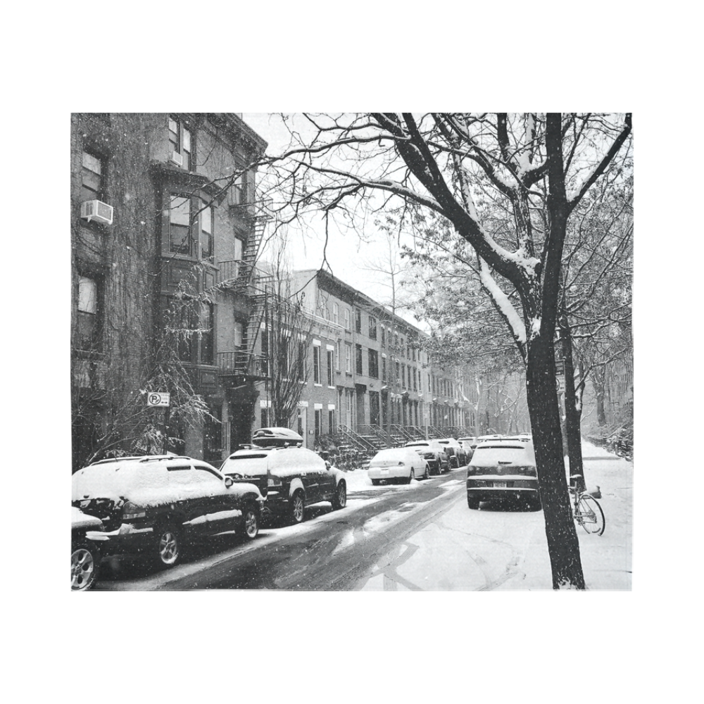 Brooklyn Snow SHowers Cotton Linen Wall Tapestry 60"x 51"