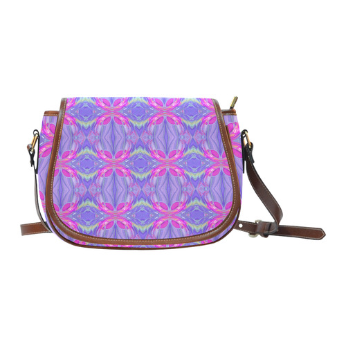 Abstract Colorful Ornament J Saddle Bag/Small (Model 1649) Full Customization