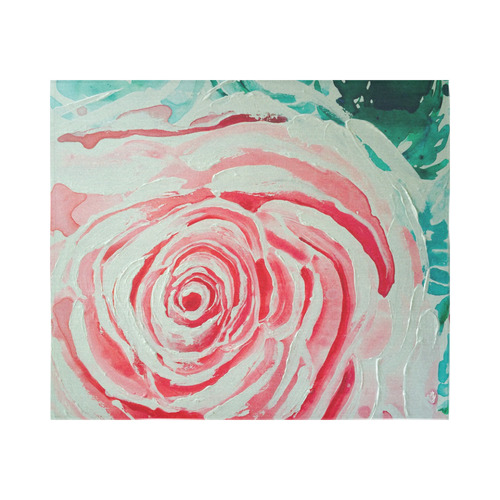 ROSES ARE PINK PINK Cotton Linen Wall Tapestry 60"x 51"