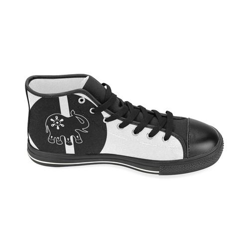 Modern Art Indian Elephant Women's Classic High Top Canvas Shoes (Model 017)