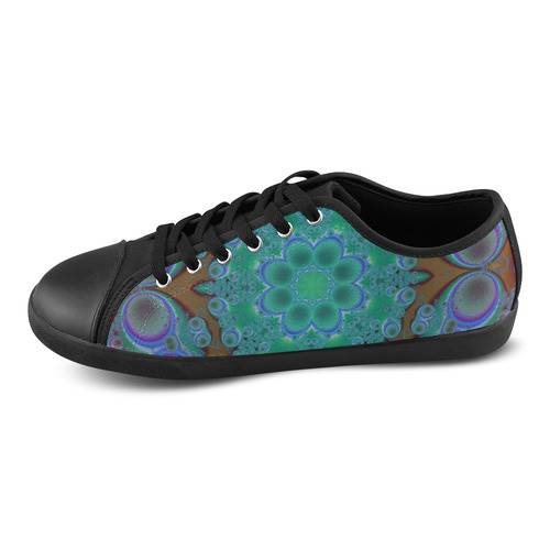 fractal pattern 1 Canvas Shoes for Women/Large Size (Model 016)