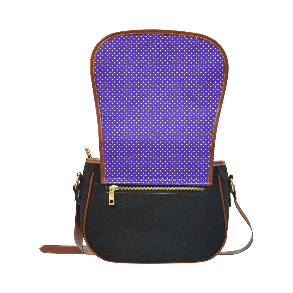 polkadots20160641 Saddle Bag/Small (Model 1649)(Flap Customization)