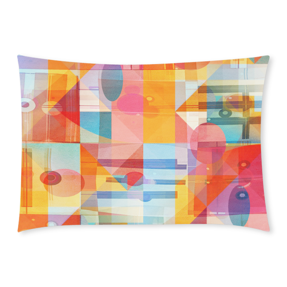 Sunny Geometric Whimsy Custom Rectangle Pillow Case 20x30 (One Side)