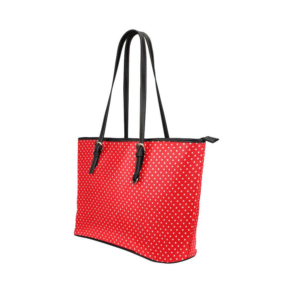 polkadots20160646 Leather Tote Bag/Large (Model 1651)