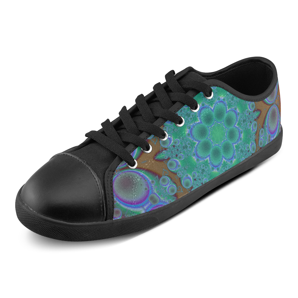 fractal pattern 1 Canvas Shoes for Women/Large Size (Model 016)
