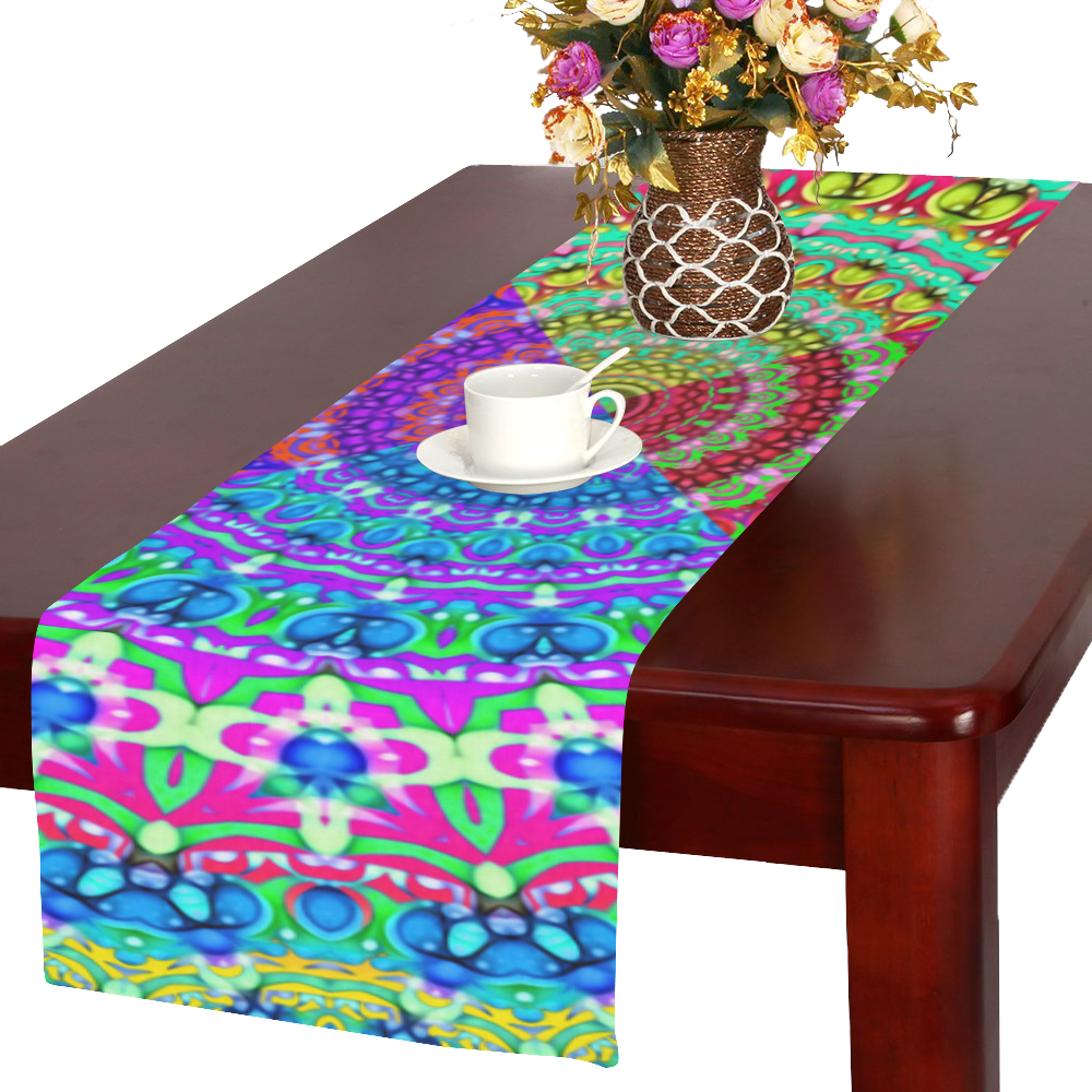 4 Triangles Power Mandala multicolored Table Runner 16x72 inch