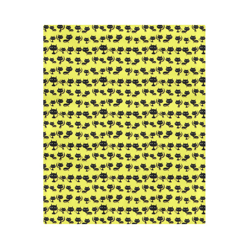 Yellow Cat Pattern Duvet Cover 86"x70" ( All-over-print)
