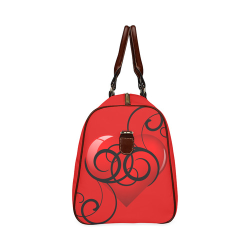 Elegant Flourish Hearts Waterproof Travel Bag/Large (Model 1639)