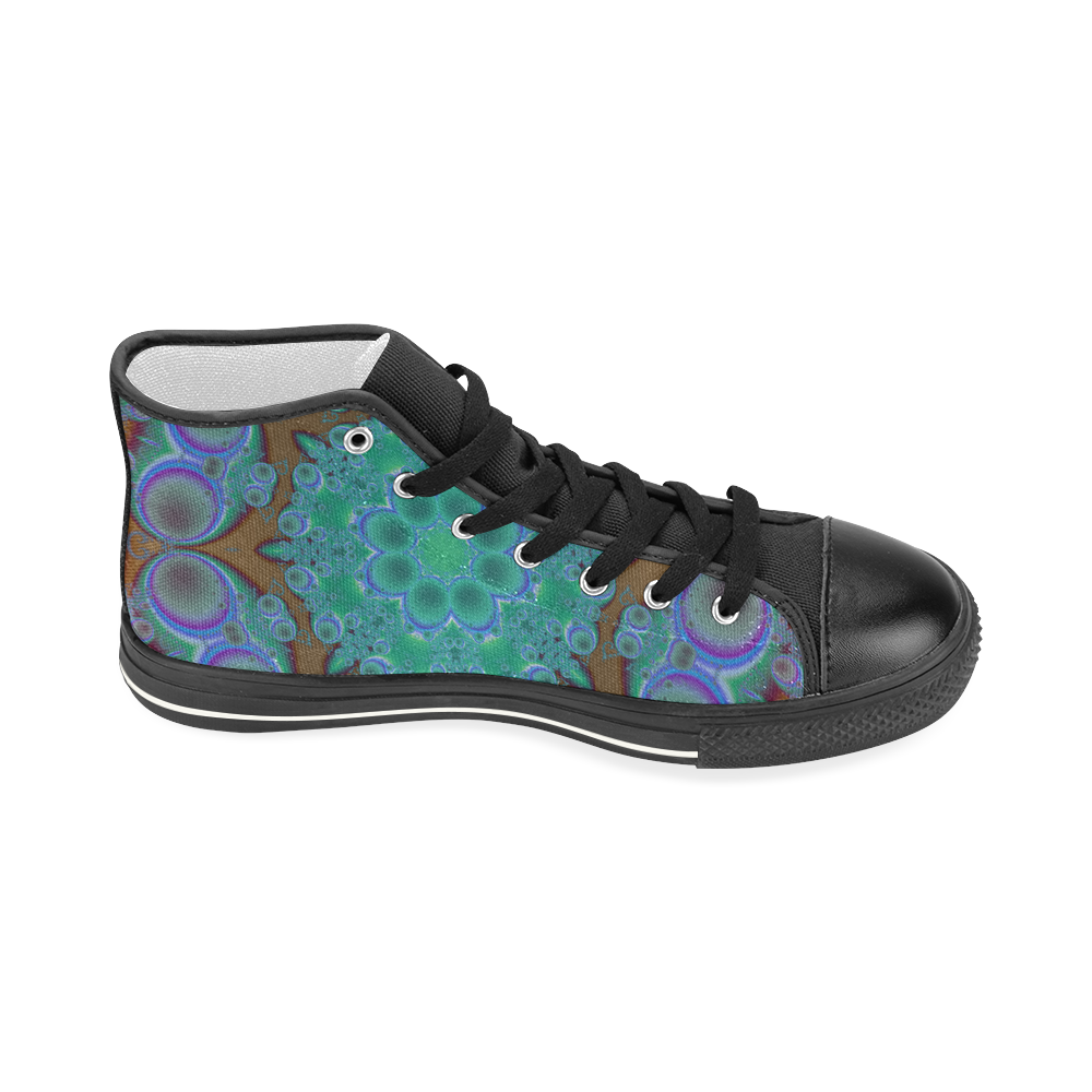fractal pattern 1 Women's Classic High Top Canvas Shoes (Model 017)