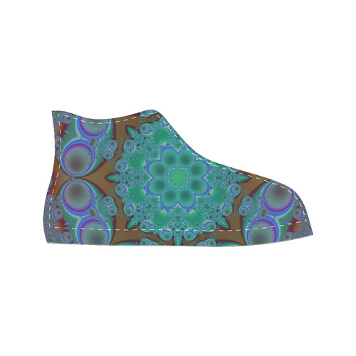 fractal pattern 1 High Top Canvas Women's Shoes/Large Size (Model 017)