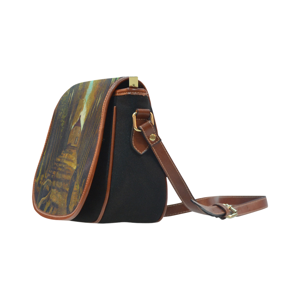 Van Gogh Poplars In Autumn Saddle Bag/Small (Model 1649)(Flap Customization)