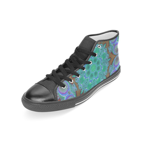 fractal pattern 1 Women's Classic High Top Canvas Shoes (Model 017)