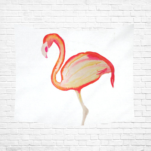 Flamingo Cotton Linen Wall Tapestry 60"x 51"