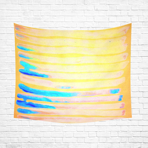 orange Cotton Linen Wall Tapestry 60"x 51"