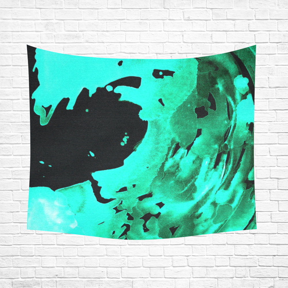 save the water watercolor revised aqua cool Cotton Linen Wall Tapestry 60"x 51"