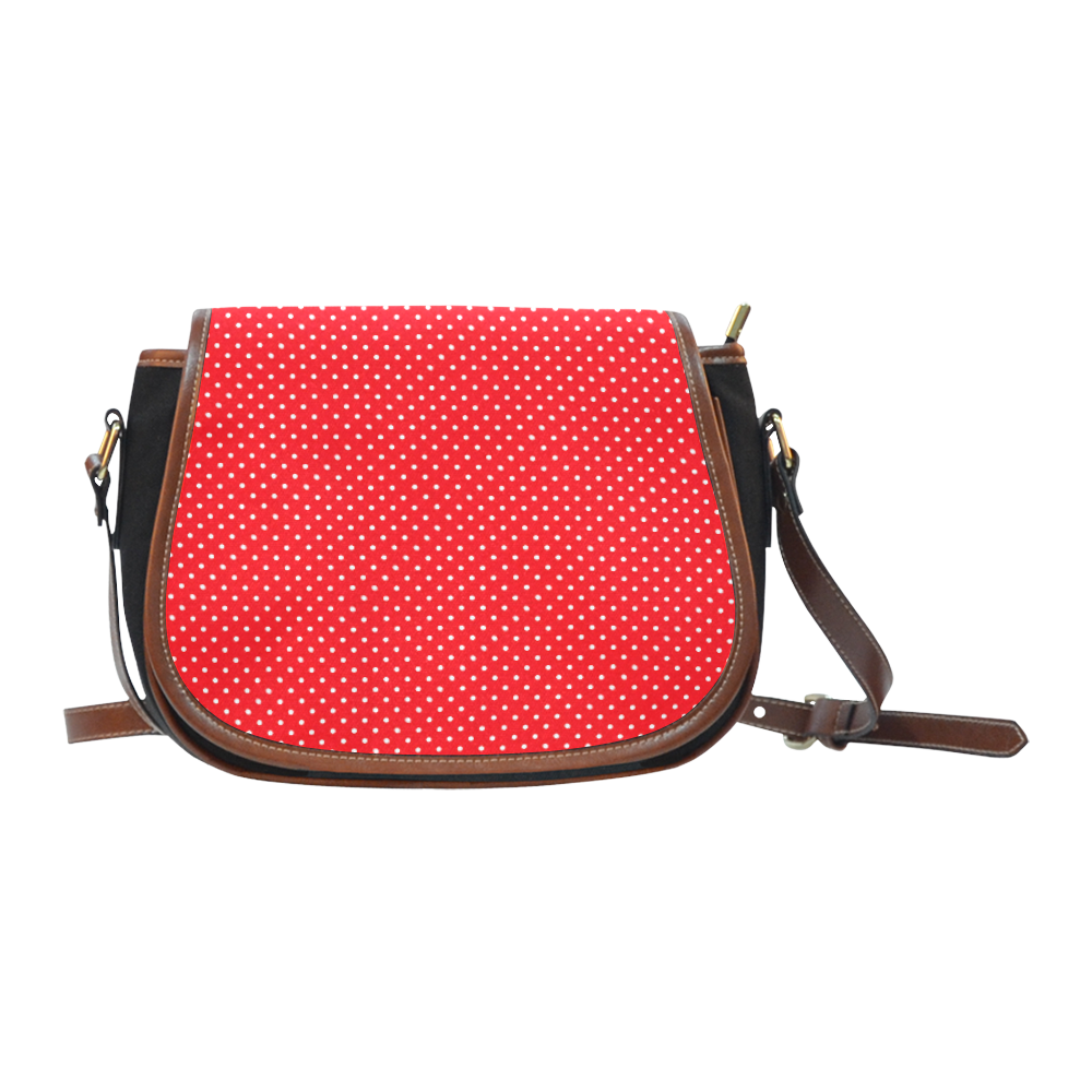 polkadots20160646 Saddle Bag/Small (Model 1649)(Flap Customization)