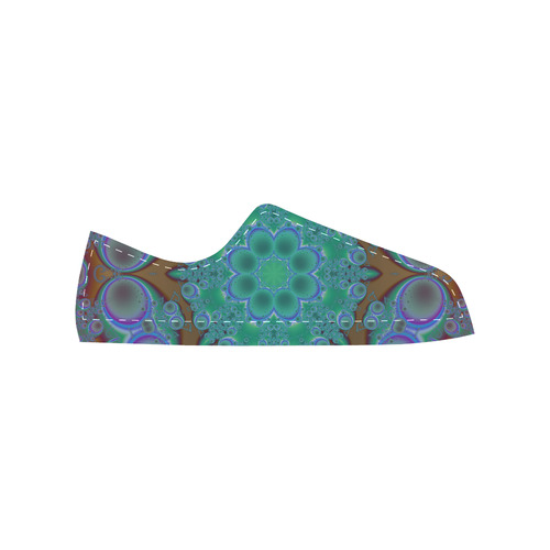 fractal pattern 1 Canvas Women's Shoes/Large Size (Model 018)