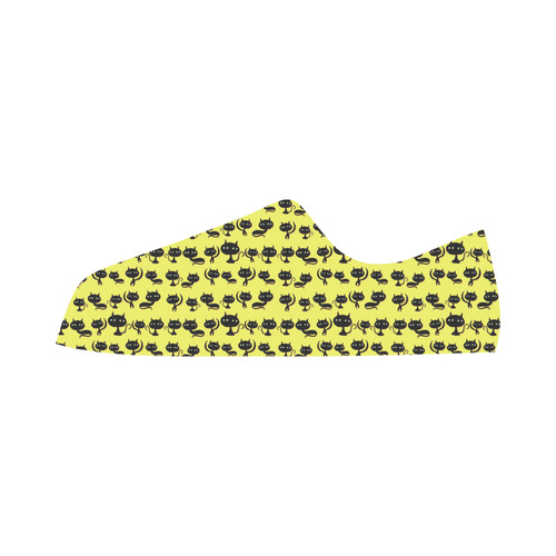 Yellow Cat Pattern Aquila Microfiber Leather Men's Shoes (Model 031)
