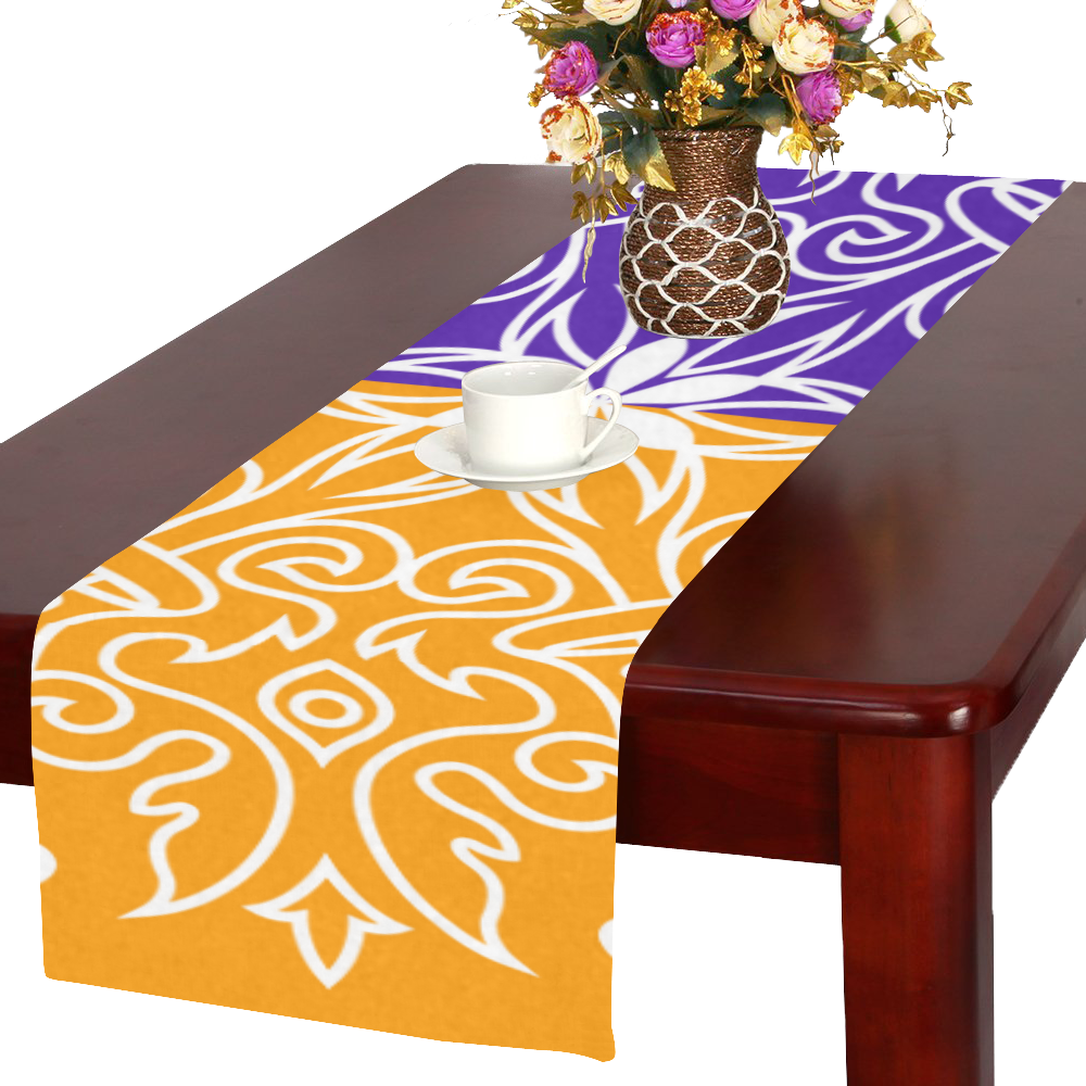 Symbol Ornaments Spring Life Mandala White Table Runner 16x72 inch