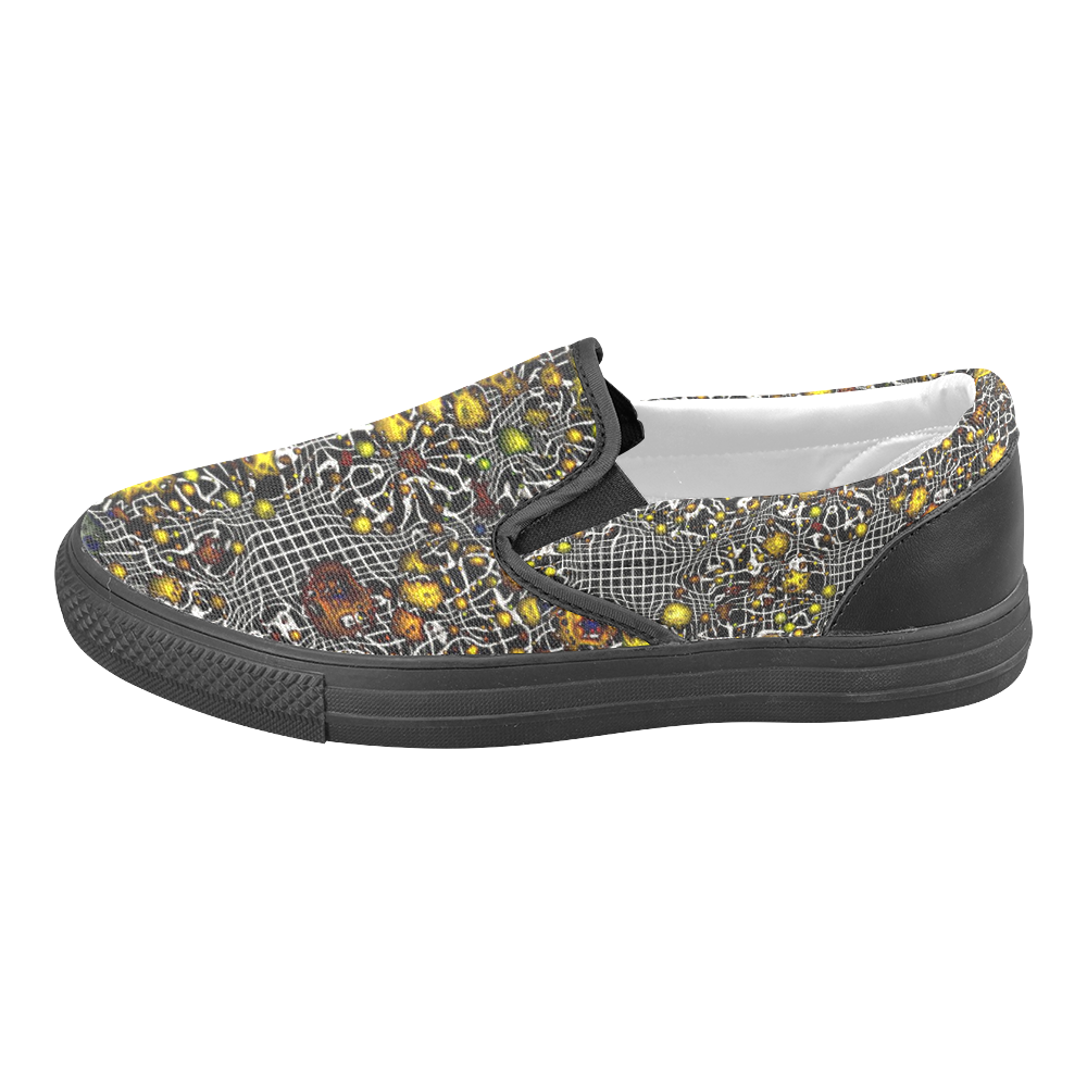 sci-fi fantasy cosmos yellow by JamColors Slip-on Canvas Shoes for Men/Large Size (Model 019)