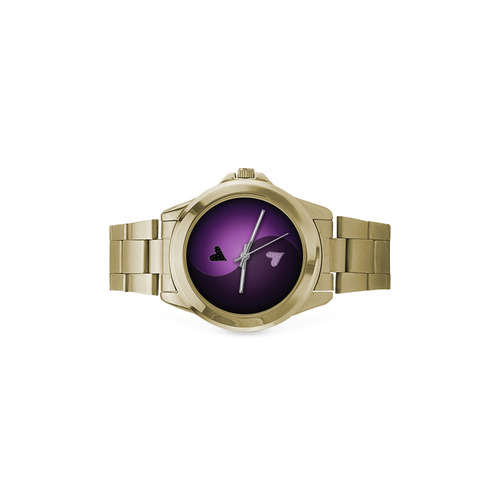 yin yang heart- purple Custom Gilt Watch(Model 101)