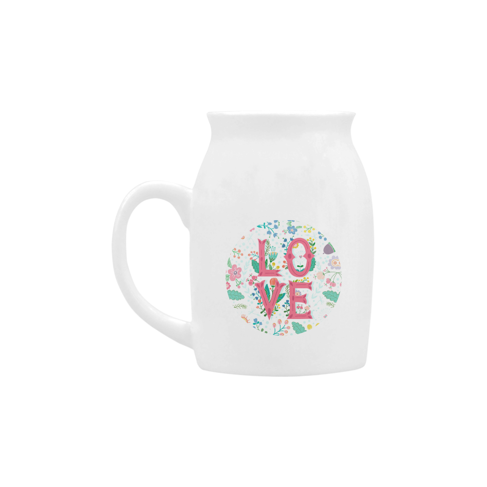 Pastel Colorful Floral LOVE Lettering Milk Cup (Small) 300ml