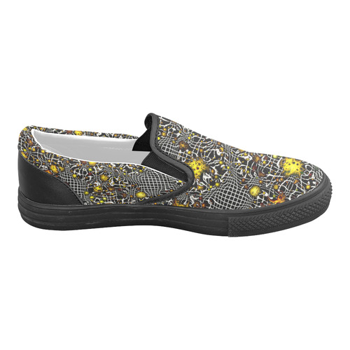 sci-fi fantasy cosmos yellow by JamColors Slip-on Canvas Shoes for Men/Large Size (Model 019)