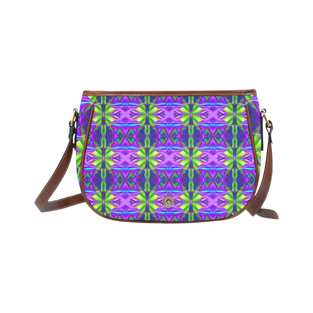 Colorful Ornament C Saddle Bag/Small (Model 1649) Full Customization