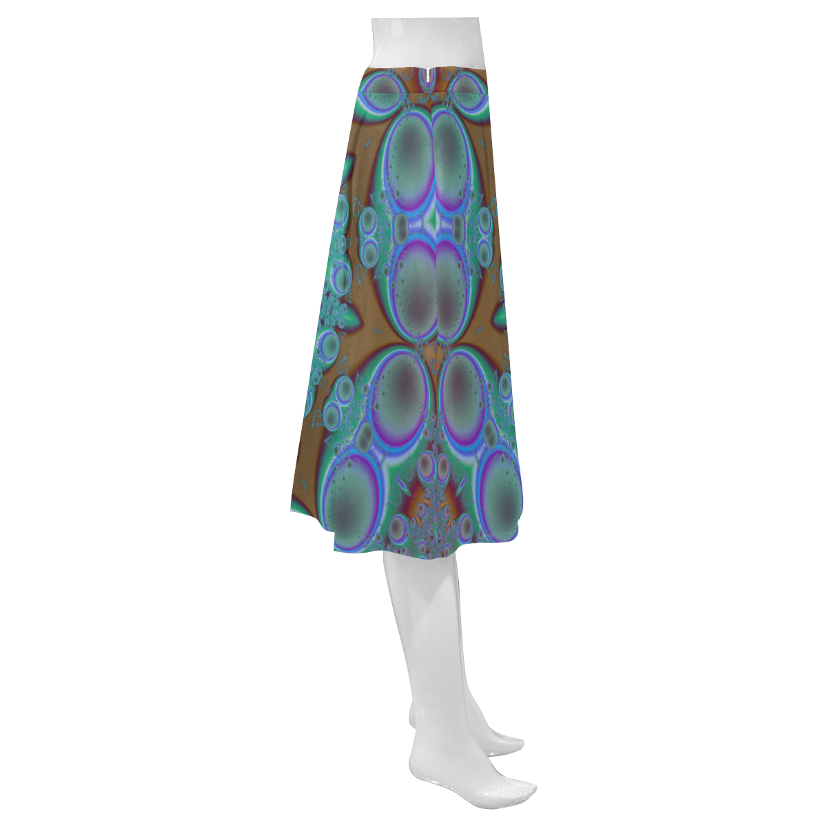 fractal pattern 1 Mnemosyne Women's Crepe Skirt (Model D16)