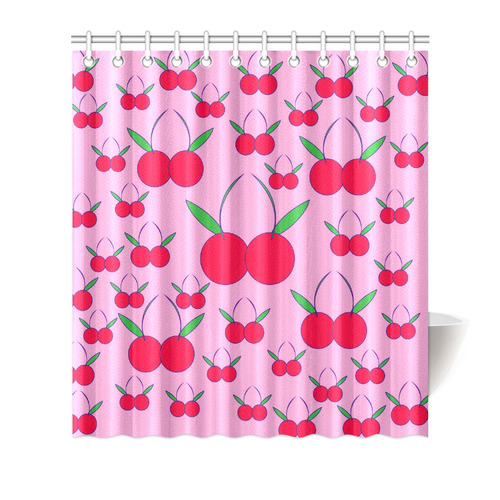 cherriespinkshowercutain Shower Curtain 66"x72"