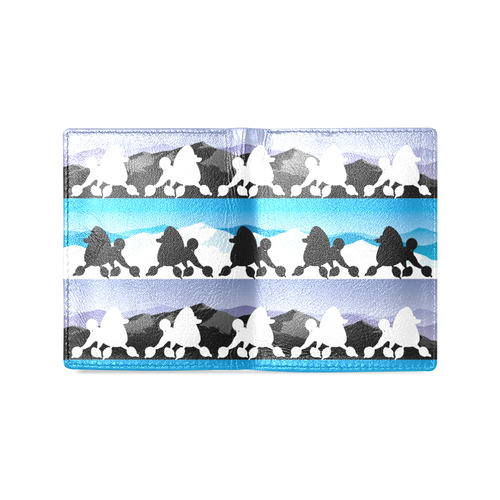 Poodles all Rockin The Rockies Men's Leather Wallet (Model 1612)