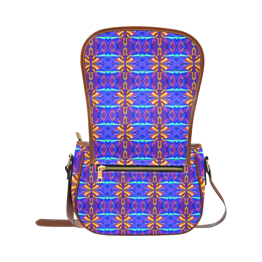 Colorful Ornament D Saddle Bag/Small (Model 1649) Full Customization
