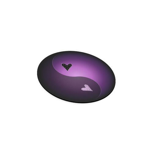 yin yang heart- purple Round Coaster